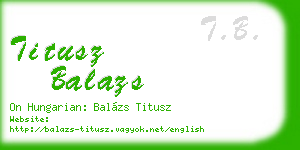 titusz balazs business card