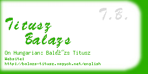 titusz balazs business card